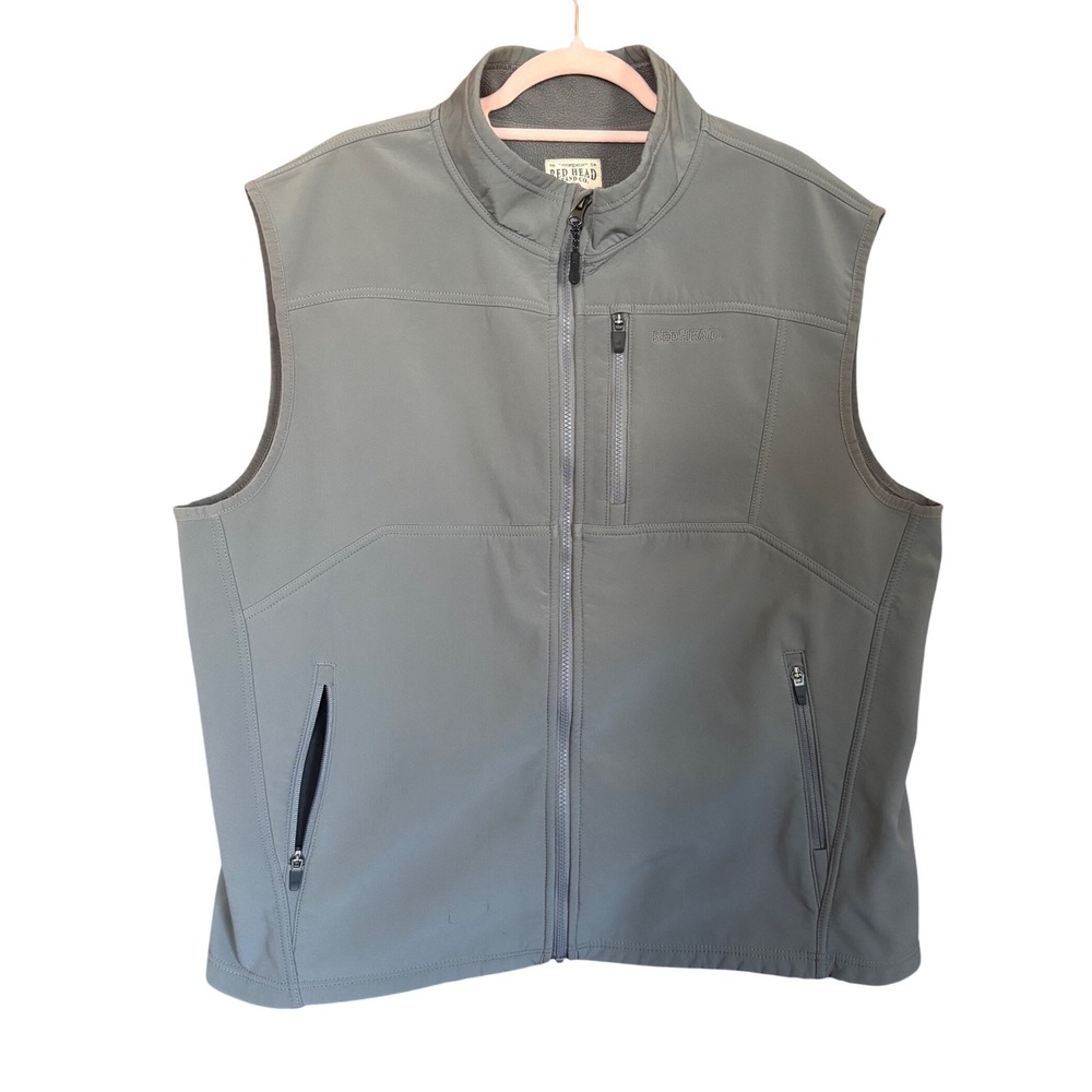 RedHead Mens Softshell Fleece Lined Vest Gray XL Bass Pro Shops Outdoors Fishing